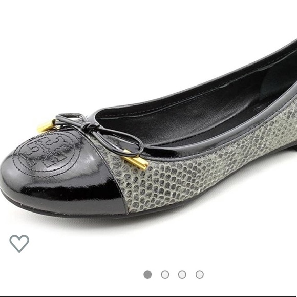 Tory Burch Shoes - Tory Burch Smoke Roccia/Black verbena snake flats